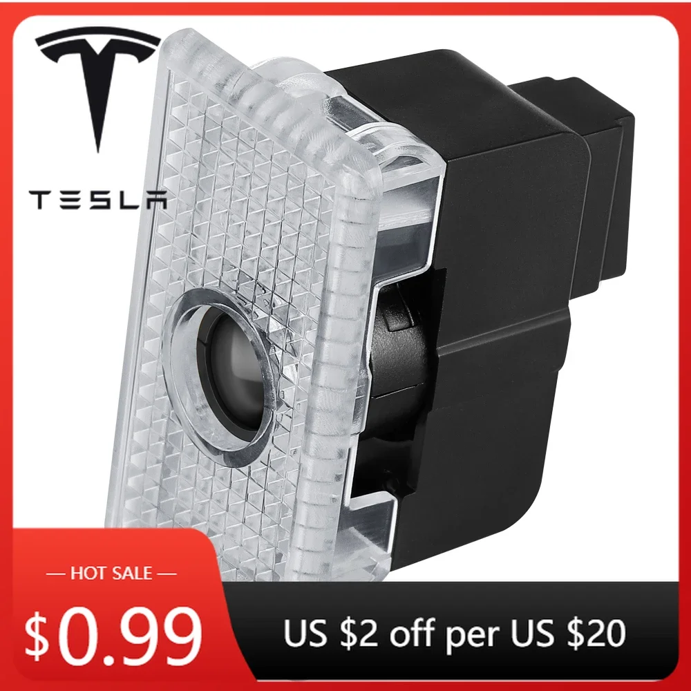 

Car Sticker Tesla 2PCS HD Wireless Auto Badge Car Door LED Projector Lamp Welcome Light ForTesla Model 3 Model S 2015-2016 Model