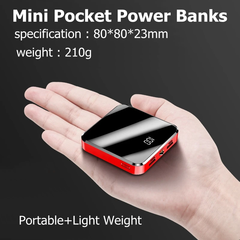 20000mah Removable Pocket Power Bank Large Capacity 20000mAh Fast Charging Power Bank