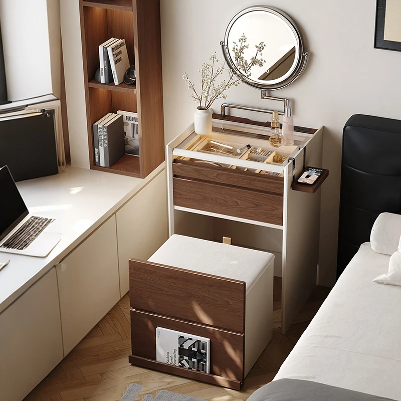 

Small Corner Vanity Table Bedside Bedroom Makeup Mirror Modern Dressing Table Drawers Chair Mesa De Maquillaje Home Furniture