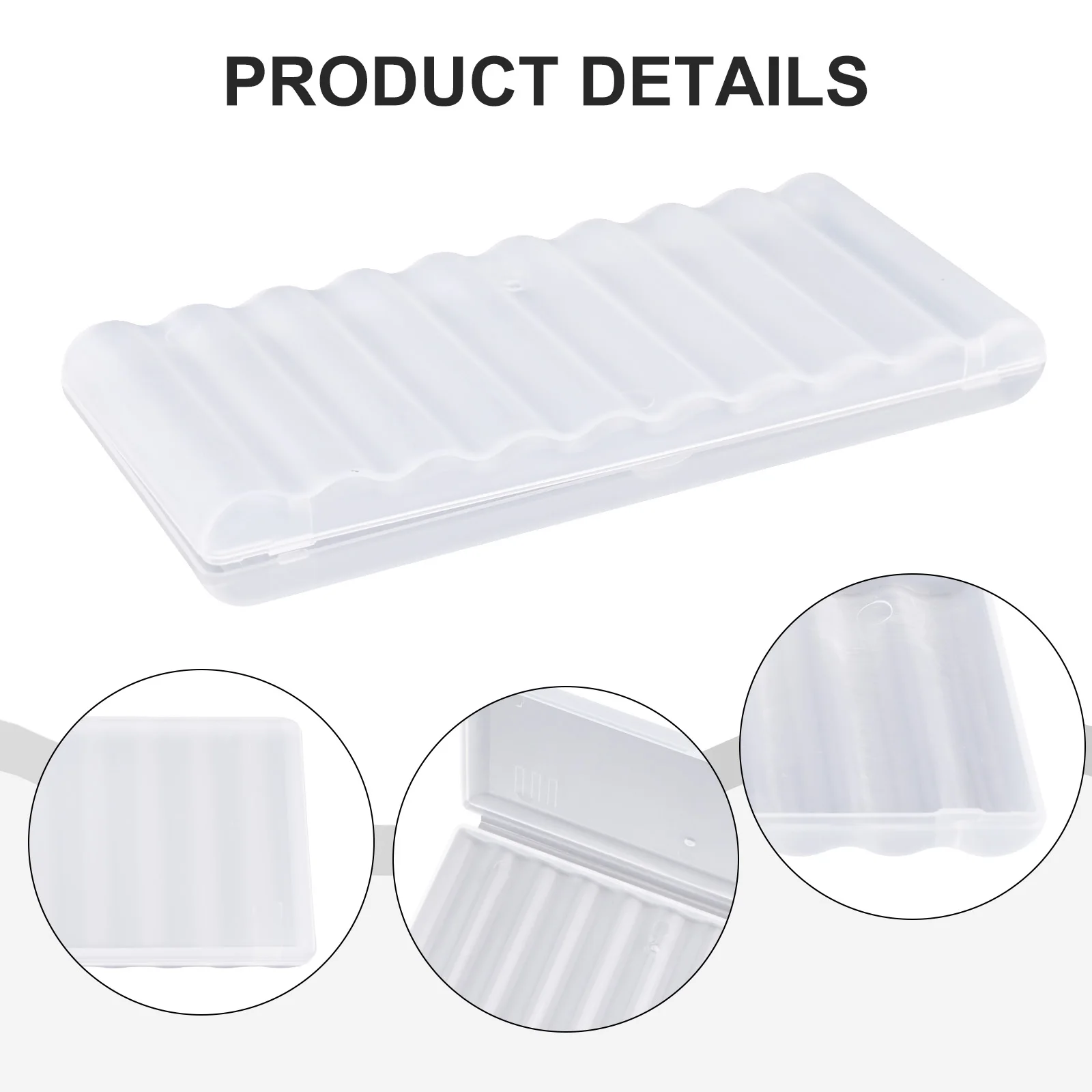 Support de conteneur rigide en plastique transparent translucide, capacité de la boîte de stockage de batterie restante, structure robuste, sécurité