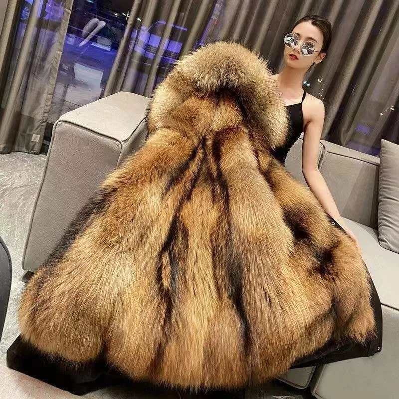 

New cotton-padded overcoat mid-length detachable fur inner lining thickened mixed coat for women