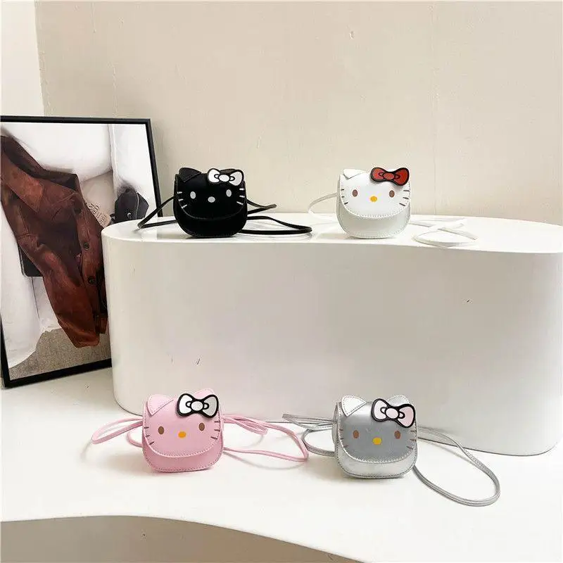 

Sanrio Girls Cartoon PU Mini Shoulder Bag Hello Kitty kids Kawaii Backpack Bag Handheld Portable Change Earphones Storage New