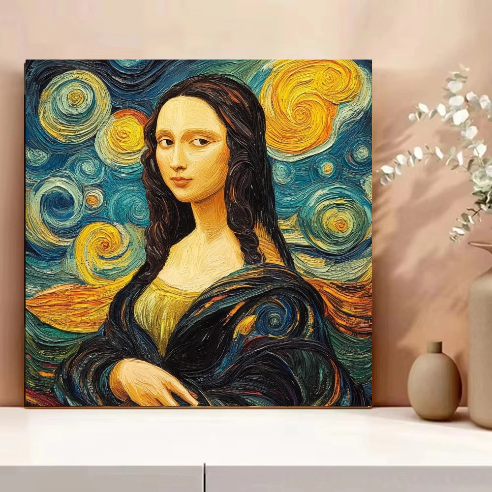 Abstract Mona Lisa Portrait Jigsaw Puzzles 500PCS/1024 PCS Wall Decor for Living Room Bedroom Perfect Gift No Frame