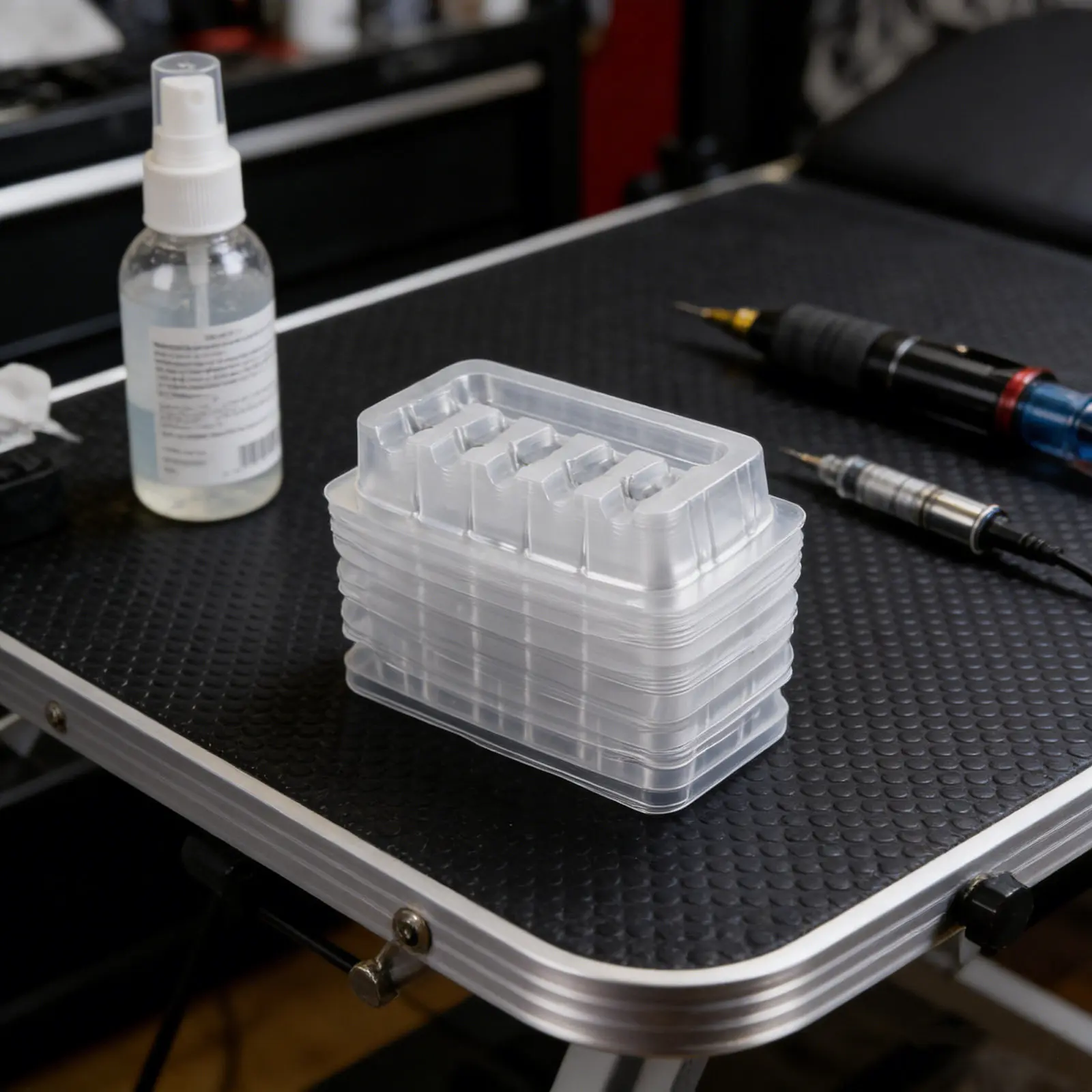 100Pcs Disposable Plastic Tattoo Pigment Tray Ink Holder Organizer for Tattooing Microblading Accessories Tray Organizer