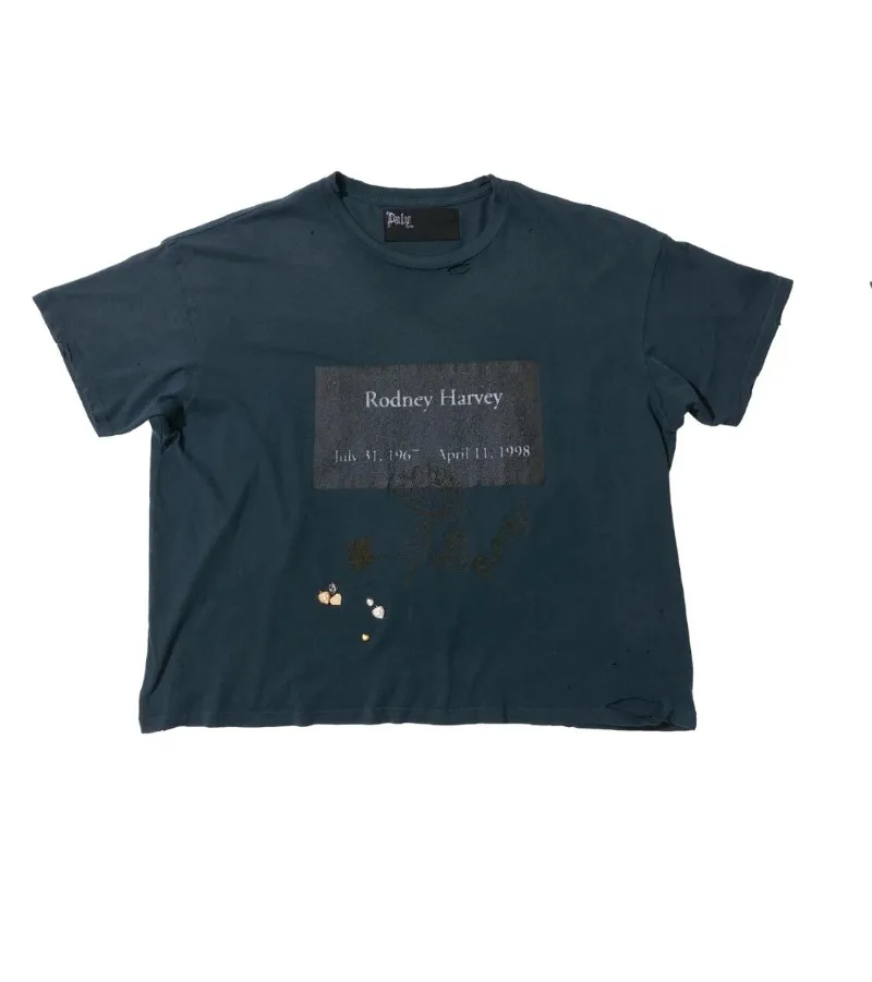 Vintage Washed Paly Tshirts High Quality Men Woman Fashion Hole Old Damaged Cotton Short Sleeve Tee