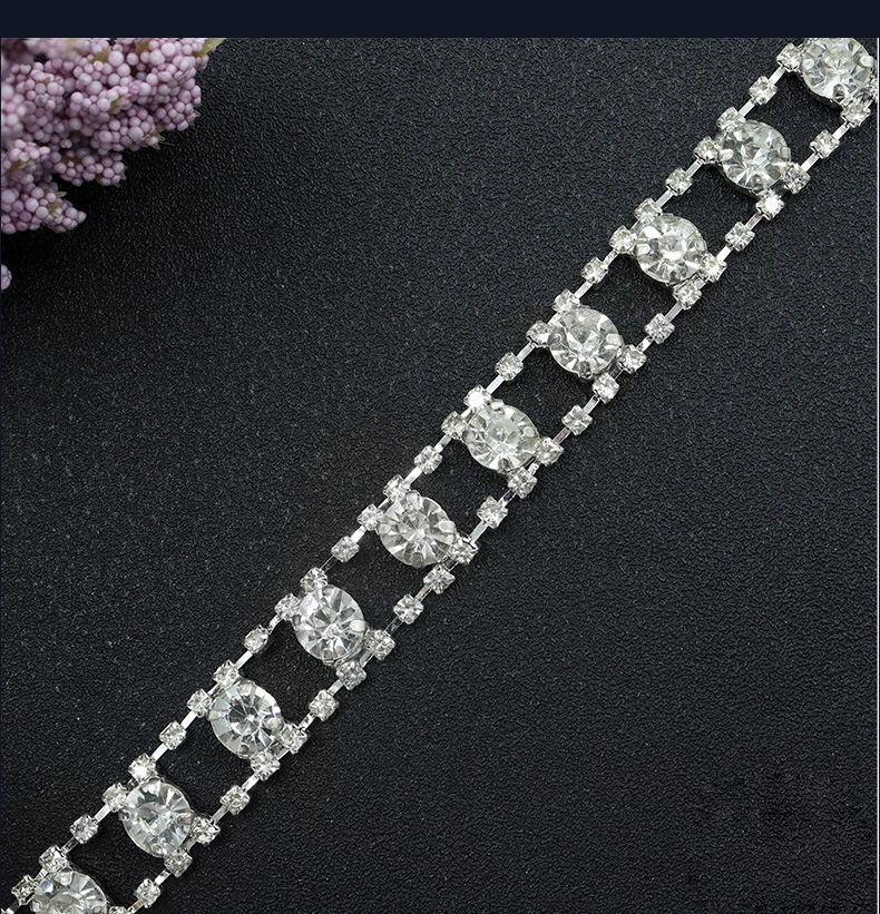10 Yards Strass-Kette Kristall-Diamant Kleidungszubehör DIY Handwerk Party-Dekoration Geschenk Strass-Band Nähzubehör – Detail 6