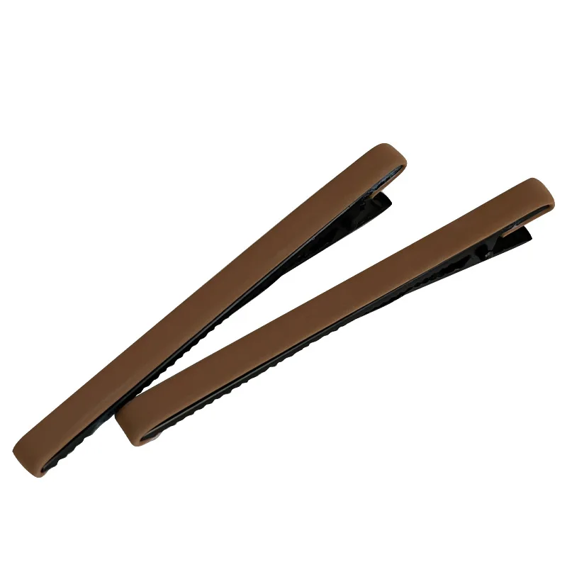 Épingle à cheveux en PU solide, 2 pièces, pinces latérales pour filles et femmes, Style kaki, accessoires pour cheveux