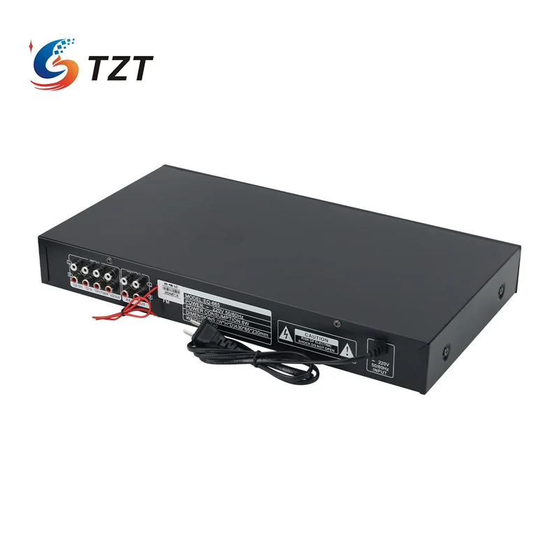 TZT 220V Equalizzatore audio grafico stereo dorato/nero a 10 bande EQ di regolazione degli alti e dei bassi Bluetooth integrato