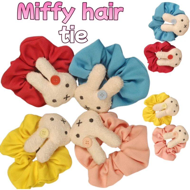 

Miffy Rabbit anime peripheral cartoon colon headband cute low ponytail meatball head high elasticity versatile hair rope