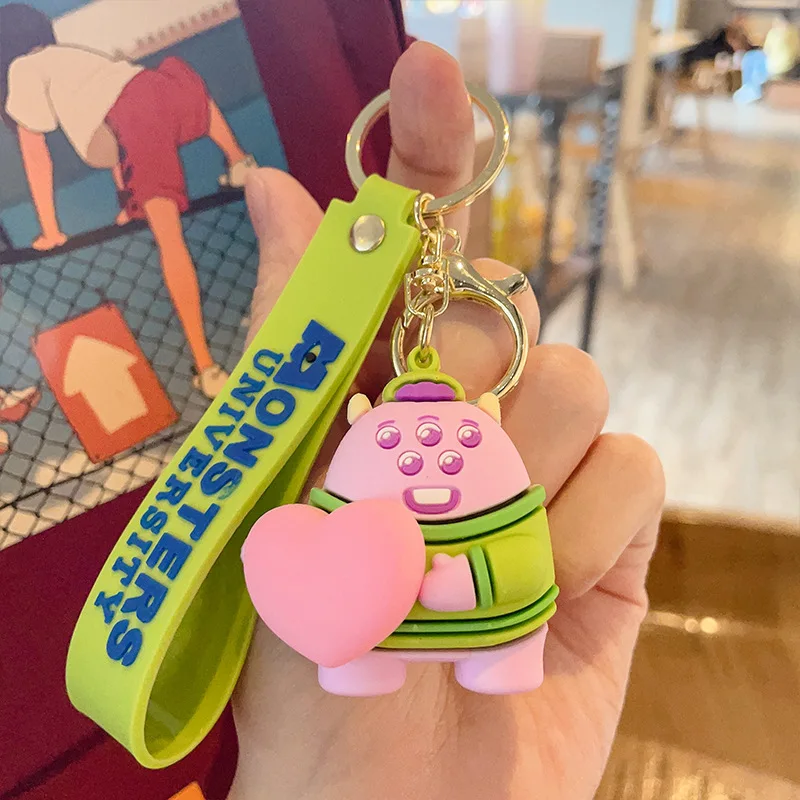 MINISO Monsters University Keychains Mike Wazowski Sulley Key Ring Cartoon Figure Big Eyes Monster Keyring Toys Dolls Kids Gift