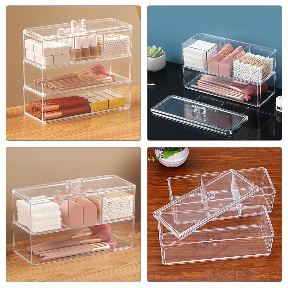 

1 Set Dryer Sheet Holder Clear Storage Box Transparent Container For Laundry Room Bedroom Bathroom Cotton Swab Holder With Lid