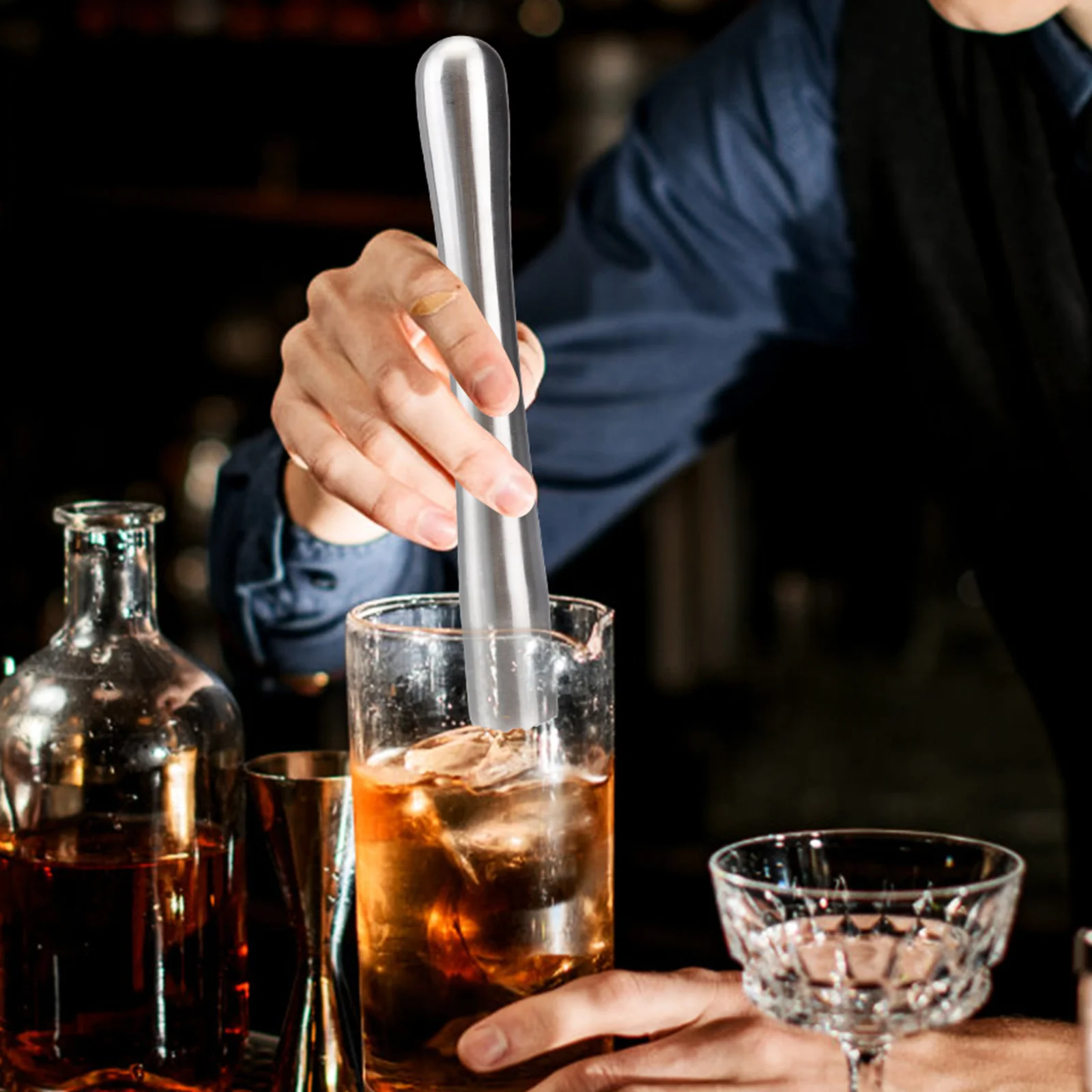 

1Pcs Stainless Steel Ice Hammer 18.5cm Silver Practical Ergonomic Design Home Bar Restaurant Mashing Crushing Fruit