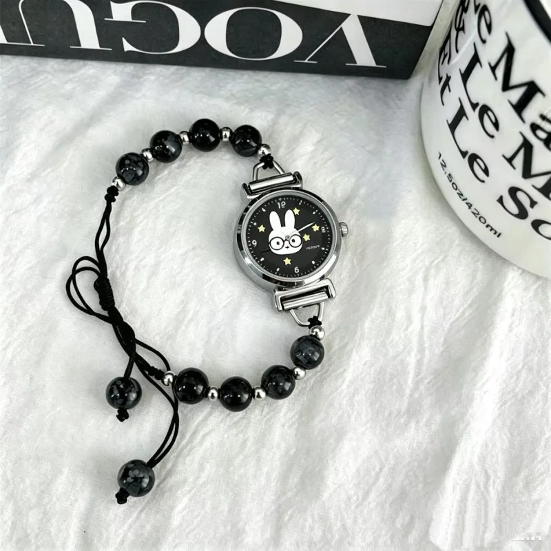 Miffy watch cartoon cute style Fashionable and personality Simple Creative and good-looking rabbit print couple souvenir gift