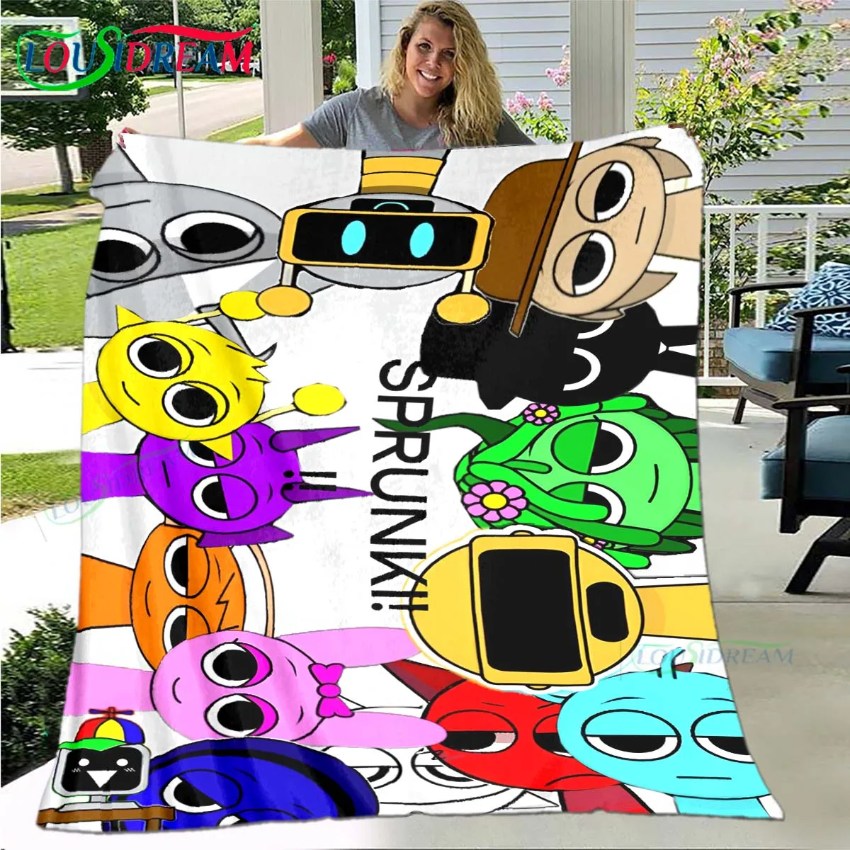 

Fashion S-Sprunki Incredibox Game Four Seasons Blanket Sofa Cover Travel Bed Plush Blanket Travel Office Break Blanket Gift