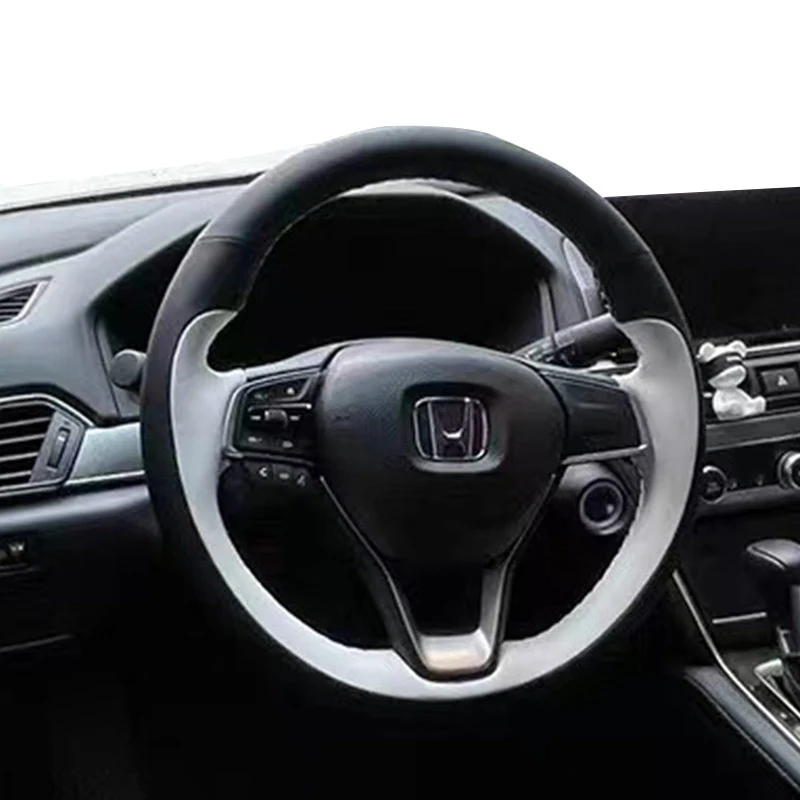 

Индивидуальный чехол на руль ручной работы для Honda Accord 10 (2018-2022), Odyssey (2021-2026), City (2023-2025) из микрофибры и кожи