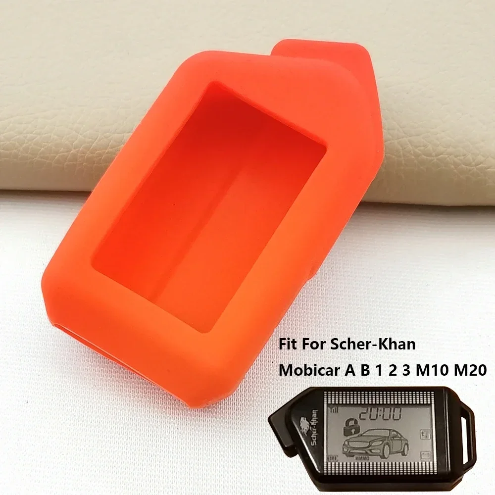 High Quality Soft Silicone Key Case Cover LCD Remote Protector For Scher-Khan Mobicar 1 2 3 A B M10 M20 Two Way Car Alarm System