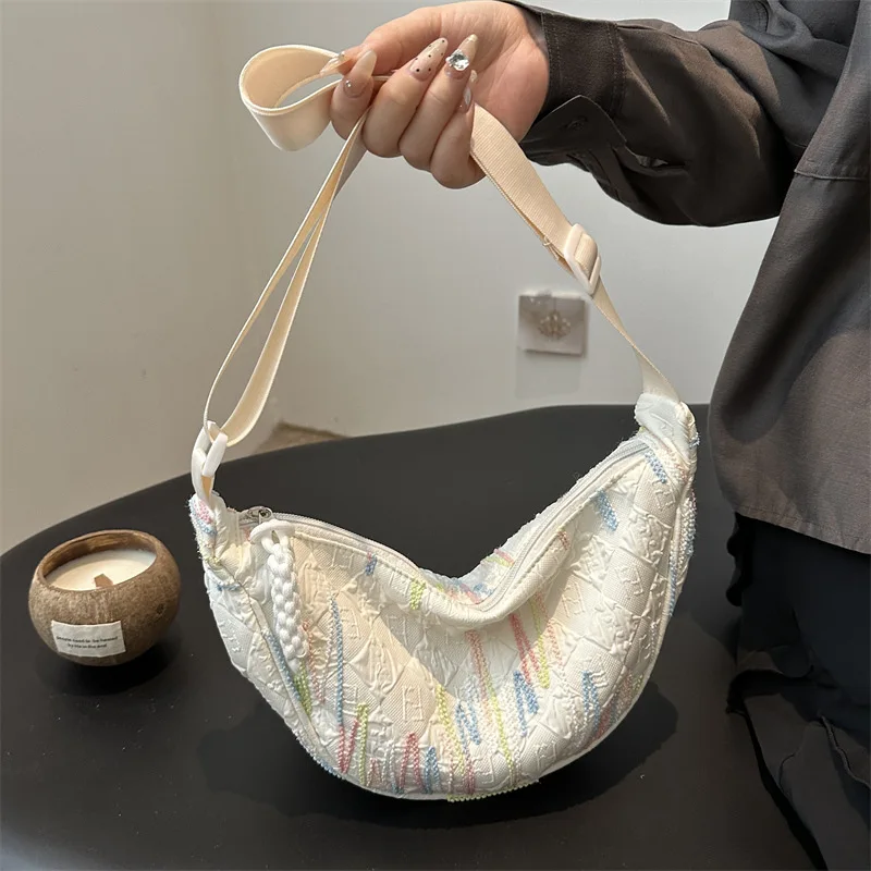 

2025 Women's Canvas Hobo Bag - Fashion Casual Shoulder Purse for Work/Outdoor, Lightweight Foldable Crossbody Tote (Trendy)