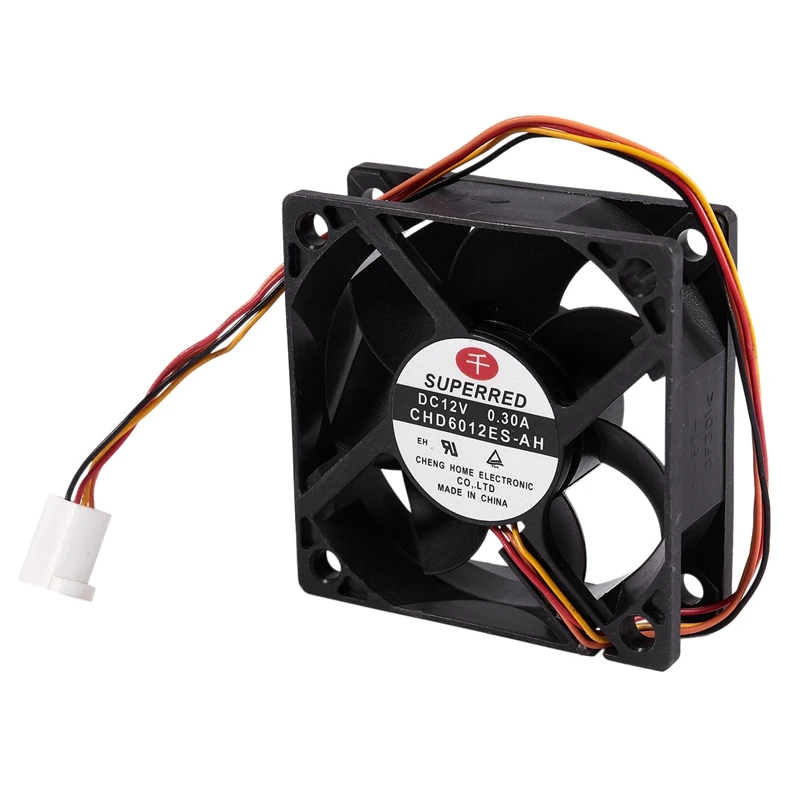 Ventilador da caixa do computador CHD6012ES-AH, CC 12V, 0.3A, 60mm, conector do Pin 4, PC, novo