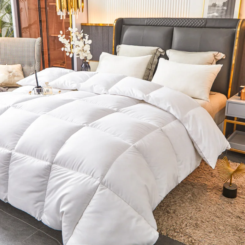 Fluffy White Comforter Filling By Goose Down Similar Fiber Duvet Lightweight Quilt Code For Home Hotel Dormitory Thick Blanket