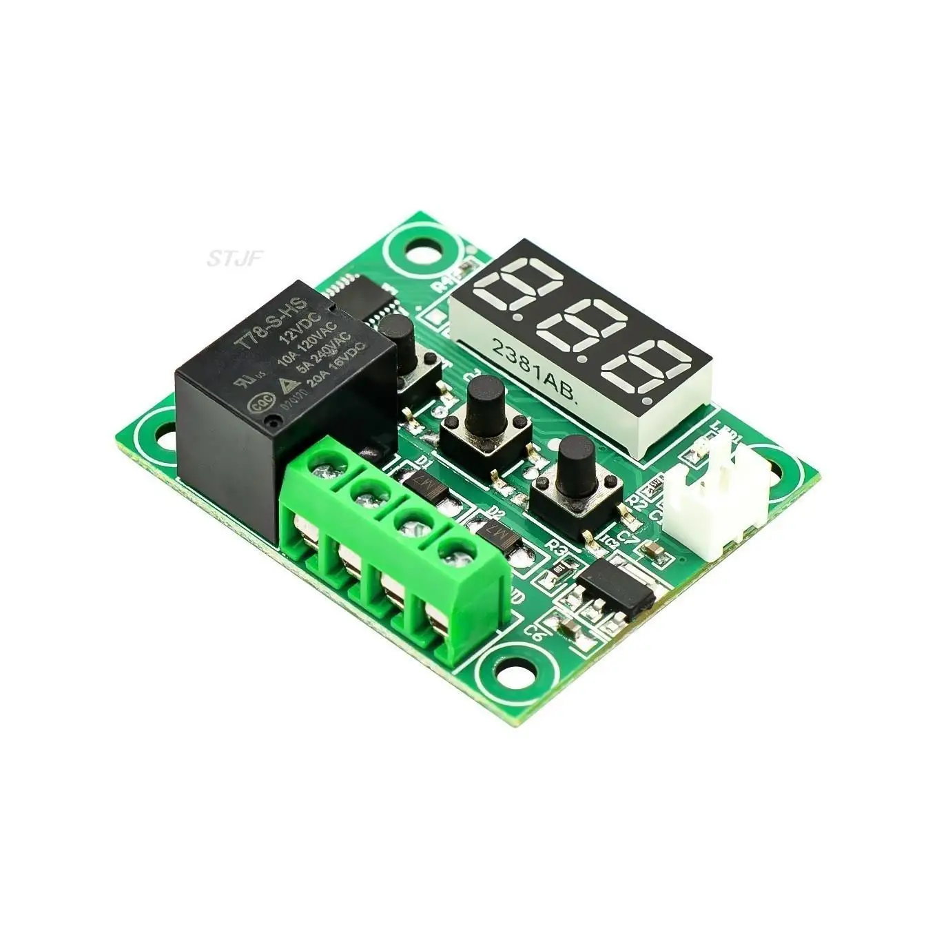 W1209 Digital Temperature Control Thermostat Switch Plate with Blue/Red Light DC 12V for HVAC Systems