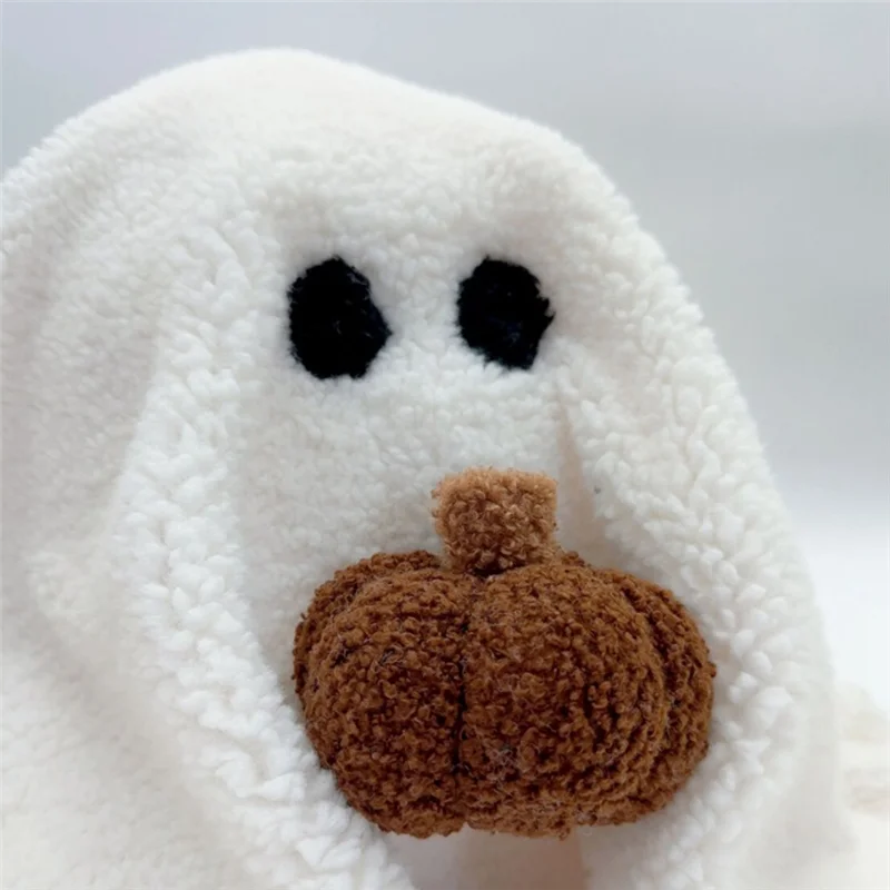 Hantu dengan bantal labu, hantu Halloween dengan bantal labu untuk hadiah penggemar, boneka lembut Halloween hantu mewah