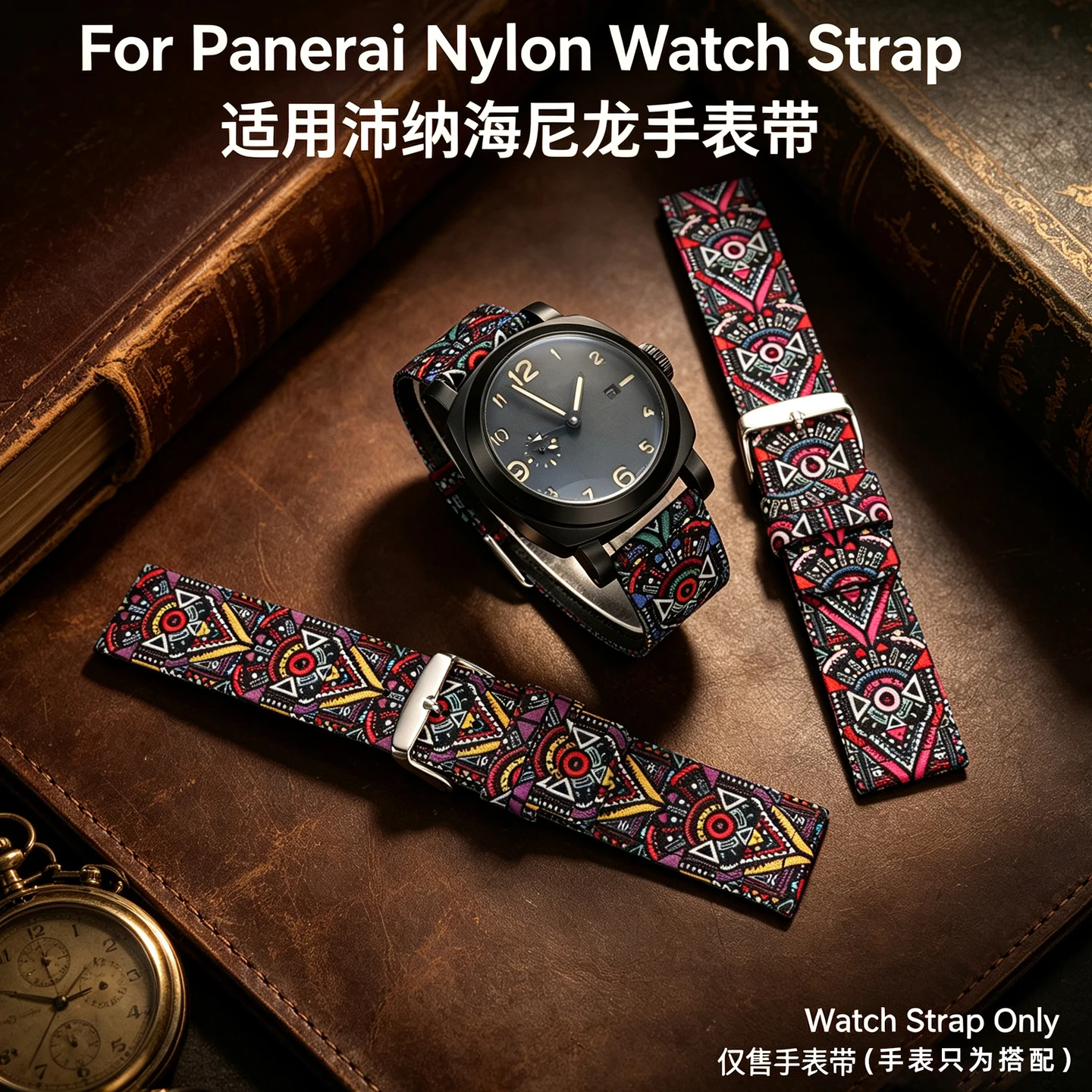 Exotic ethnic nylon watch strap For Panerai Luminor PAM1391 PAM1466 PAM441 PAM111 men's replacement fabric watchband 24MM