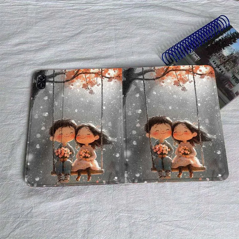 

Cartoon cute couple pattern For MediaPad MatePad Air SE Pro M6 M5 M2 T10s T5 10 11 12.6 11.5 12 X 10.8 Inch 10.1 Tablet Case