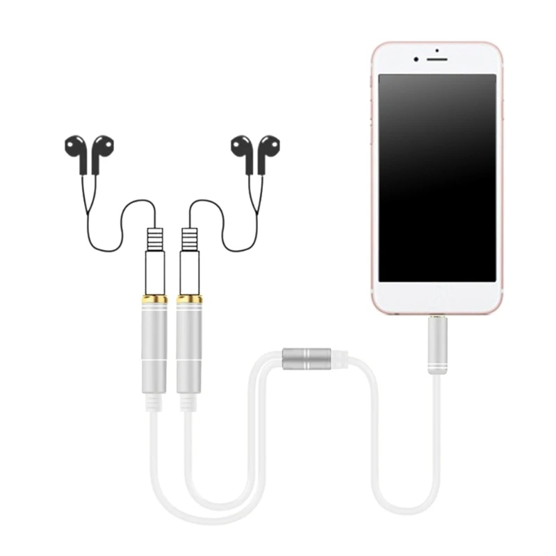 SZ Sound Splitter Cable with Inlines Control Double 3.5mm Jacks Double Headphone  Adapter for Multiple Device Connection