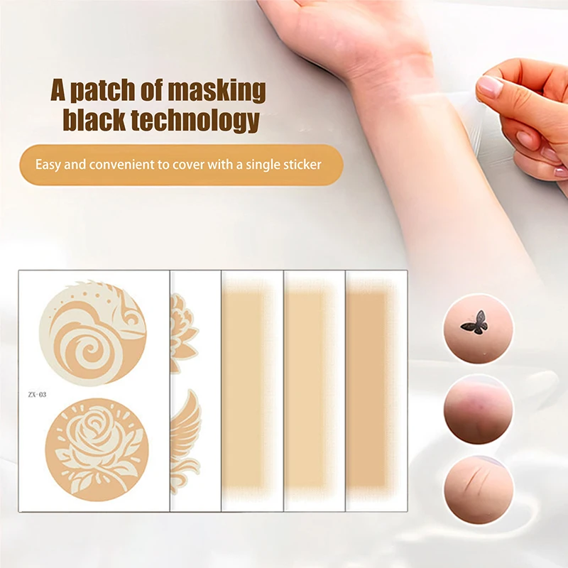 5Pcs Tattoo Cover Up Patch Scar Birthmarks Concealer Tape Invisible Waterproof Body Arm Temporary Concealing Cover Stickers