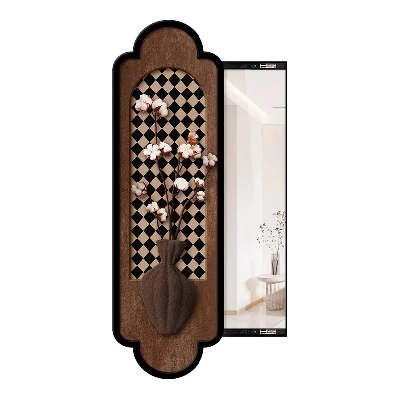 Espejo de cuerpo entero con diseño decorativo medieval, espejo retro con efecto de cuadro colgante, espejo de cuerpo entero invisible, cuadro decorativo de pared.