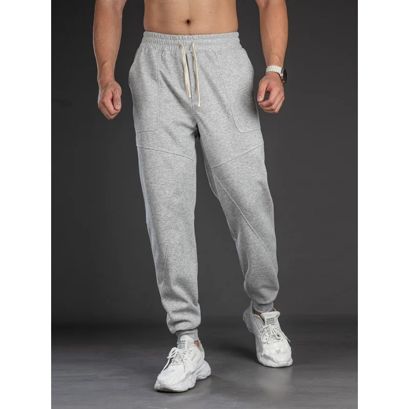 

Leg-tied Sweatpants Men's Casual Trousers Spring Autumn Drawstring Loose Sports Light Cooked Plus Size XXXL Joker Bottoms