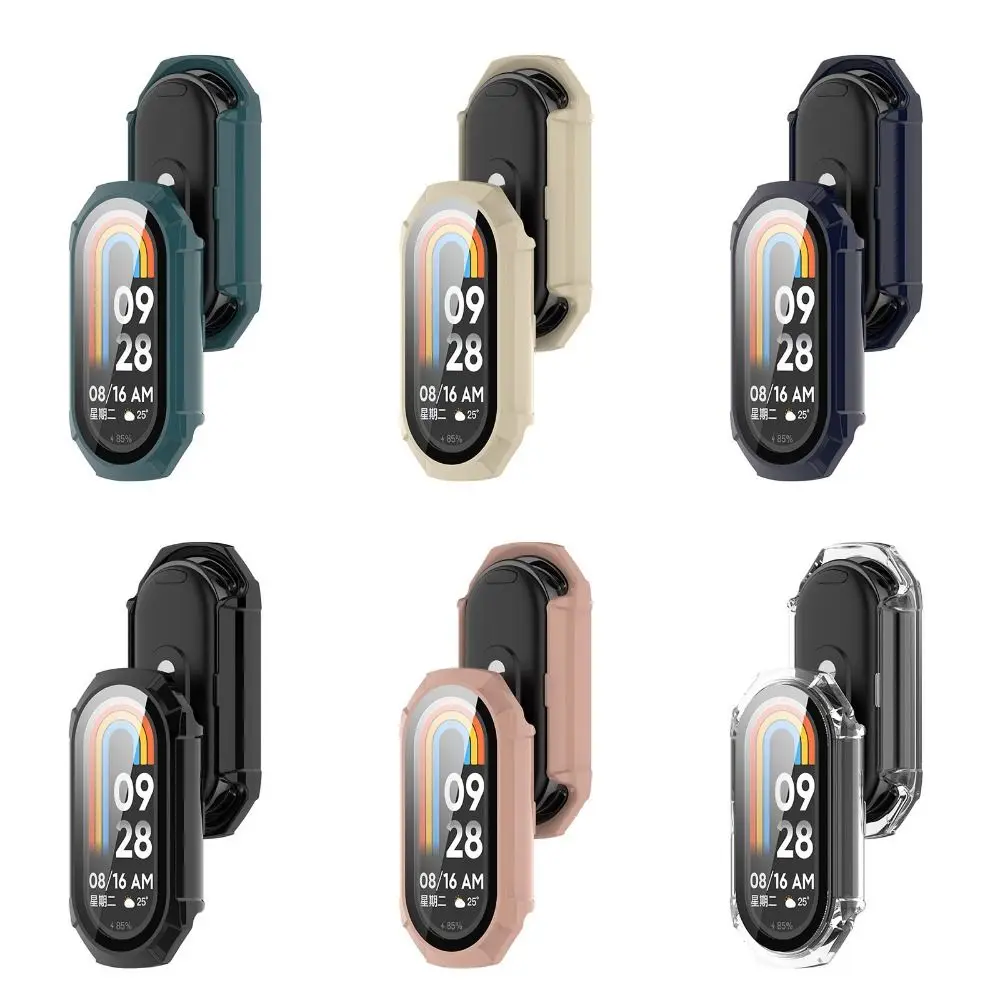 Accessories Full Coverage Protective Screen Protector Tempered Cover PC Shell Case For Xiaomi Band 8