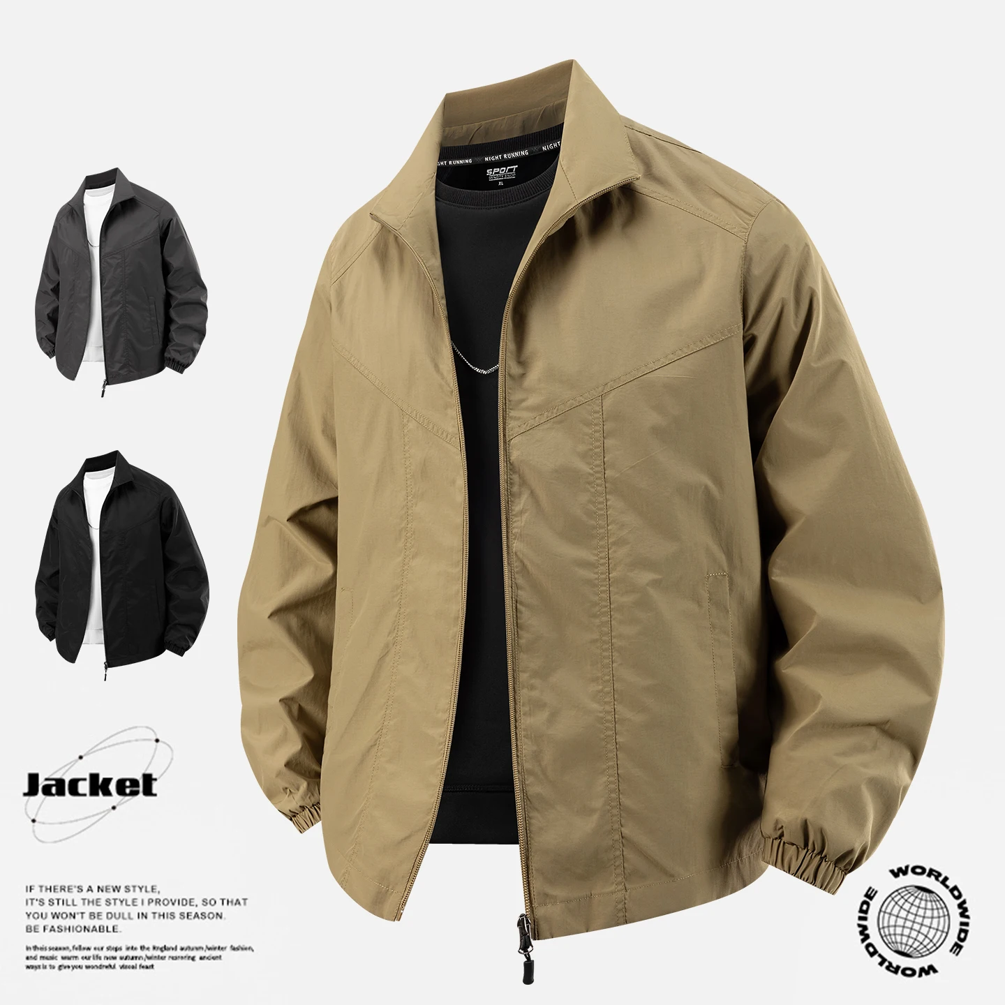 

Spliced reflective casual jacket for men in spring and autumn spliced spring baseball jacket for men in spring men's new jacket