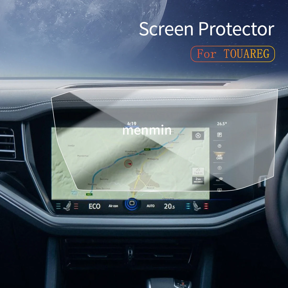 

Автомобильные наклейки Dash Carplay, зеркало, защитная пленка для экрана, дисплей, закаленное стекло, защитная пленка для автомобиля 25 VW TOUAREG RHD