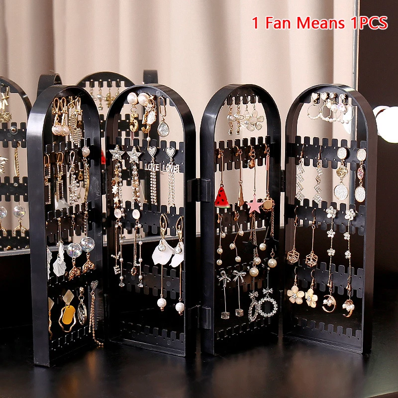 Opvouwbare Oorbellen Studs Display Rack Ketting Sieraden Plank Stand Houder Panelen Scherm Organizer Opbergdoos
