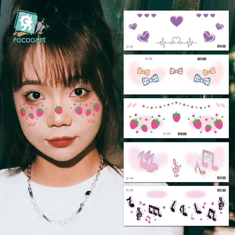

Waterproof Temporary Tattoo Sticker music butterfly flower face Fake Tatto Flash Tatoo Body Art for Women Men