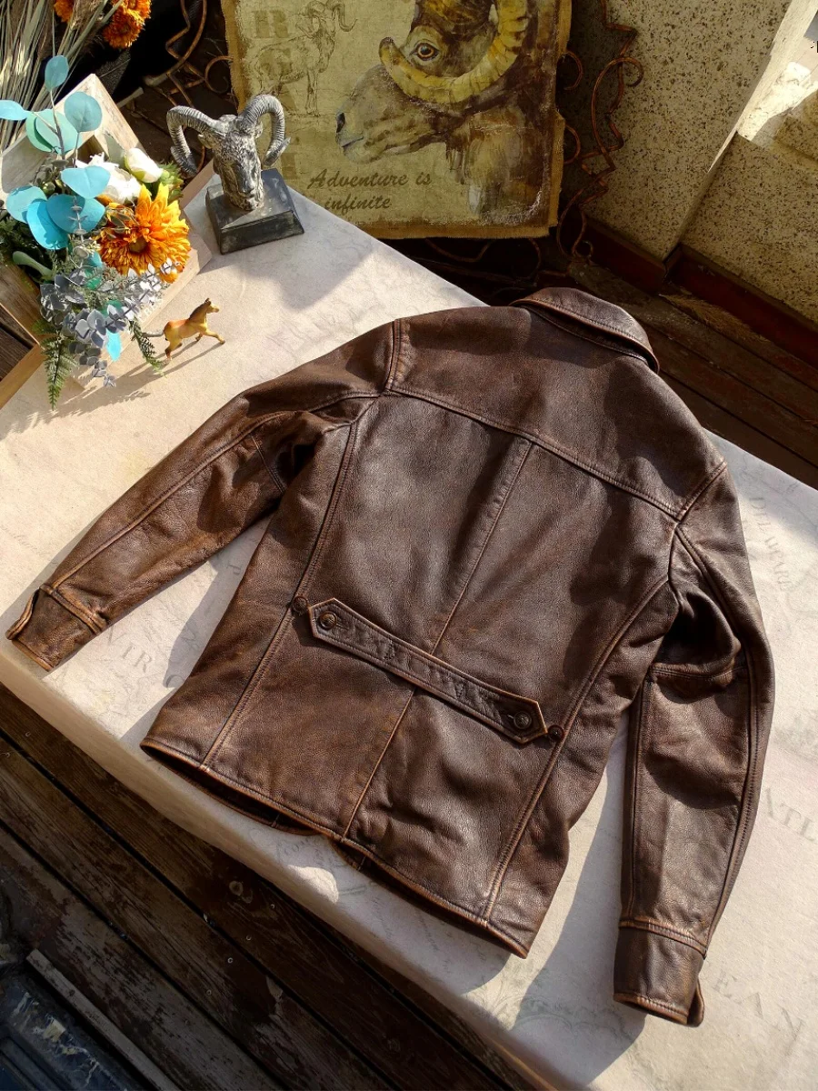 كاتب الفرامل [يضرب الروح مباشرة لمسح اللون وجعلها قديمًا] جلد العجل ذو الأساسية الشايية الرجعية الأمريكية ذات الغسيل الثقيل