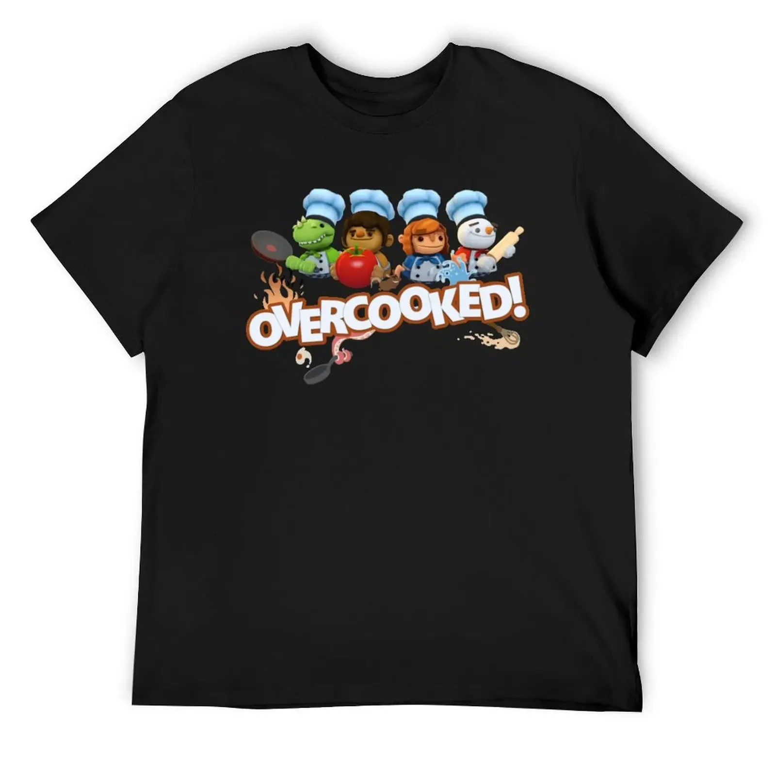 

Overcooked Logo video game T-Shirt customizeds heavyweights kawaii clothes men t shirts