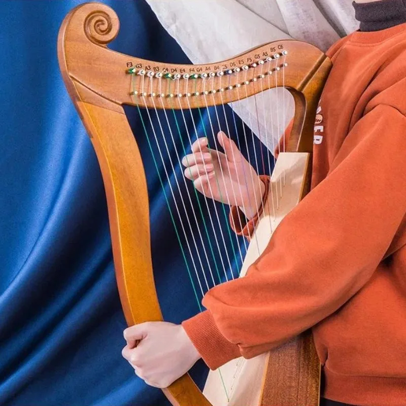 Portable Celtic Harp with Half Levers Easy to Learn Irish Folk Instrument for Beginners Travel and Indoor Music Practice