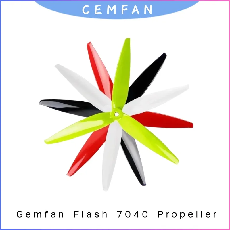 

Gemfan Flash 7040 7x4x3 3-лопастной пропеллер по часовой/против часовой стрелки для 7-дюймового дрона FPV, 2 пары для гоночного радиоуправляемого квадрокоптера Freestyle дальнего действия LR7