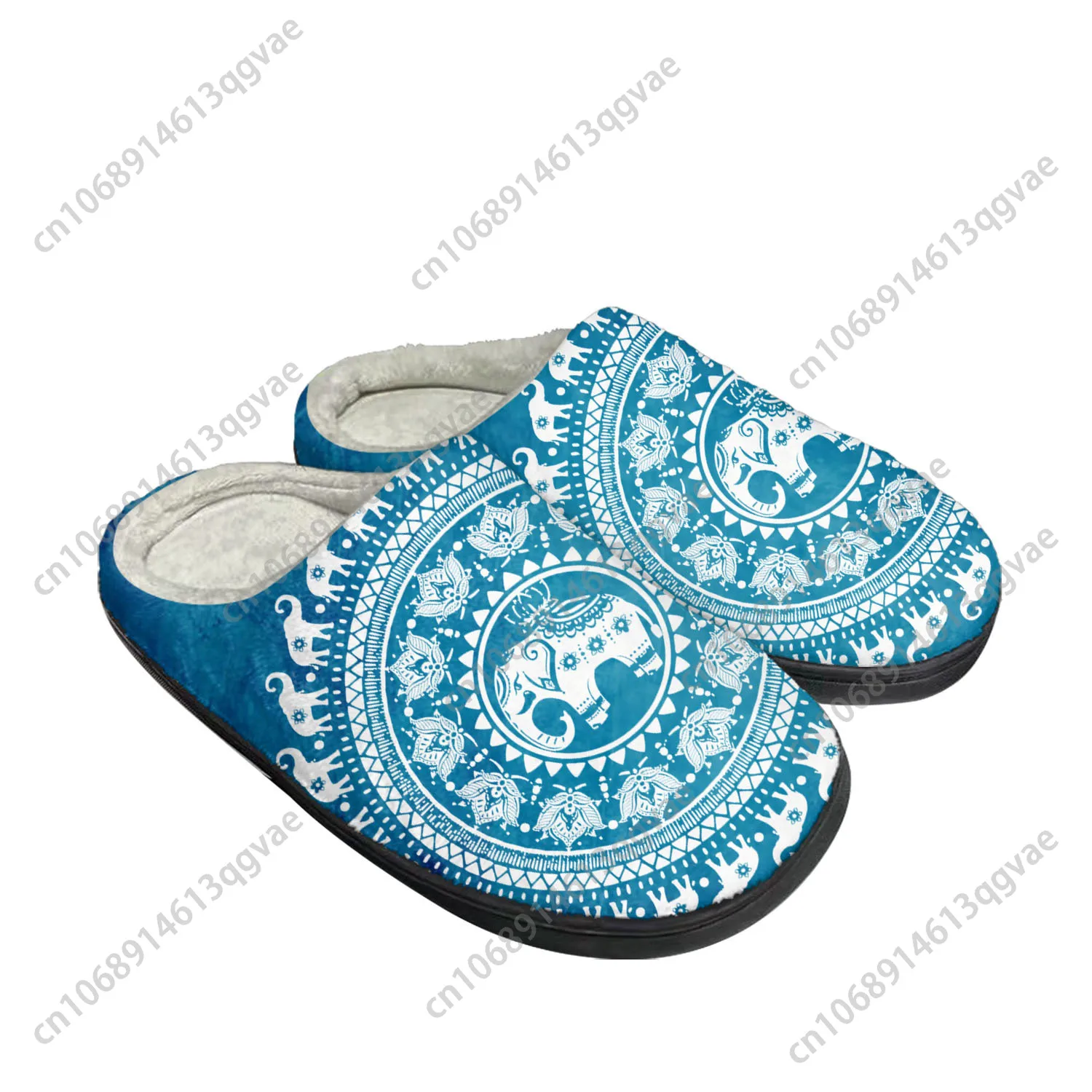 New Elephant Print Home Cotton Slippers Mens Womens Plush Bedroom Casual Keep Warm Shoes Thermal Indoor Slipper Custom Shoe