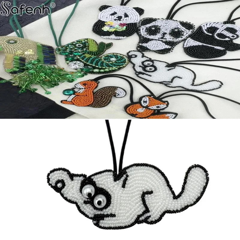 1PCA الحيوان اليدوية الديكور الحيوانات ، الباندا ، شرابات الببغاء ، لطيف السنجاب معلقة حبل التصحيح لحقيبة ديكور الحبل مفتاح سلسلة قلادة