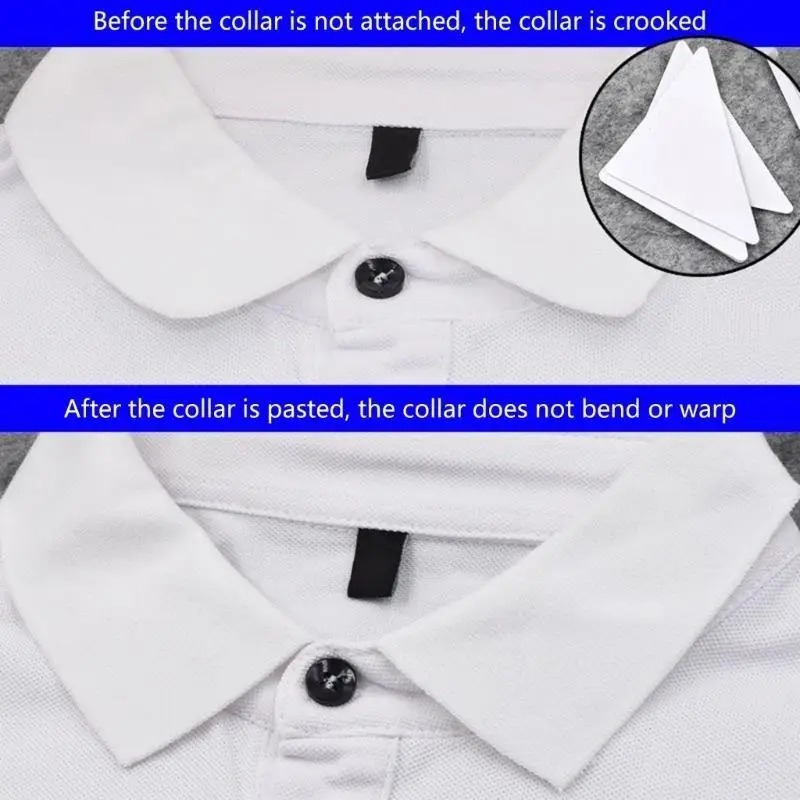 Set 30 adesivi per collare usa e getta con supporto a forma collare per l'aspetto della camicia ordinata. Cuscinetto per collare per occasioni formali