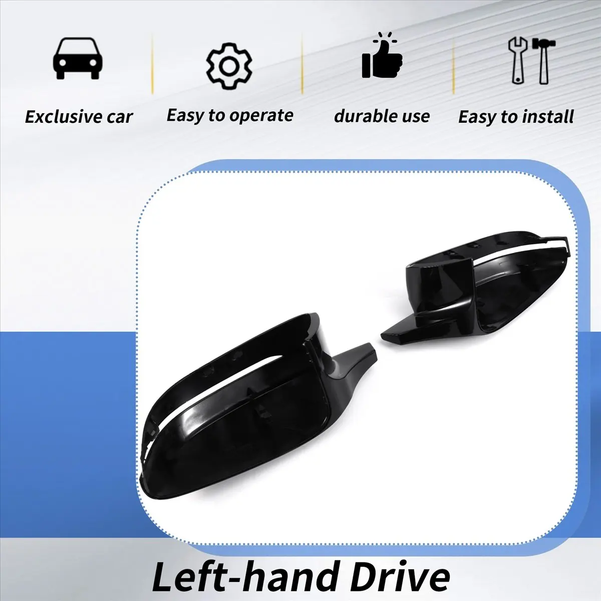 NCSMT Car Side Wing Mirror Cover for BMW 3 5 7 8 Series G20 G21 G28 320d 330e 330i G30 G38 G11 G12 G15 G16 LHD,Black