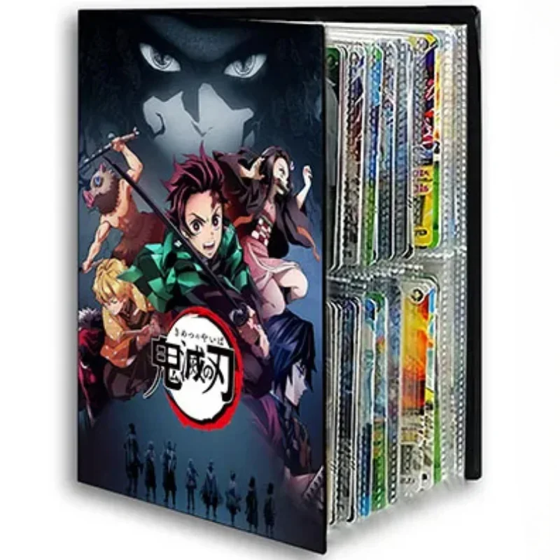 Demon Slayer Kamado Tanjirou 240pcs Kaart Album Boek Game Kaarthouder Bindmiddel VMAX Game Card Collection Kinderen Speelgoed gift