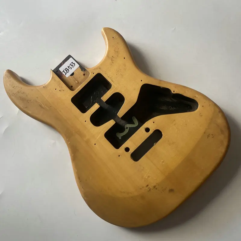 IB533 Electric Guitar Body HSH Pickups 2 Pivots Bridge for Replace and DIY Solid Basswood Right Hand Surface Damages and Dirty