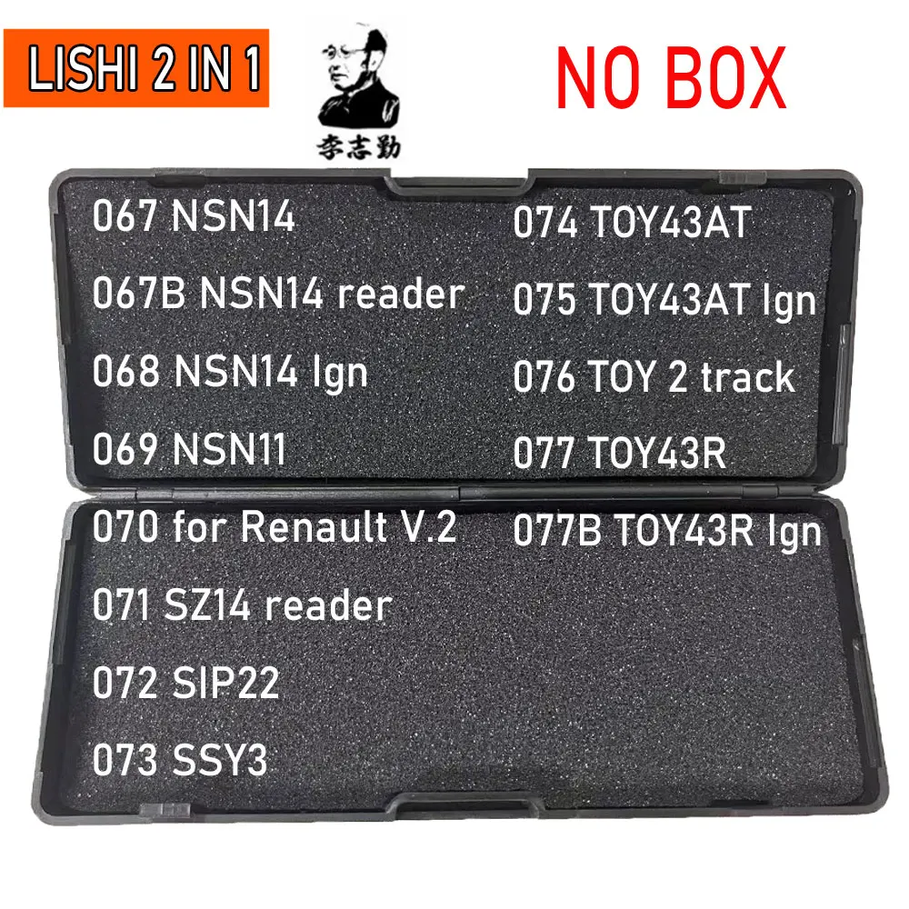 

No Black Box Tool 067-077B# NSN14 NSN11 SZ14 SIP22 SSY3 TOY43AT TOY43R for Renault V.2 Reader Ign LiShi 2 in 1 Locksmith Tools