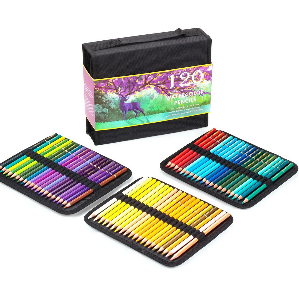 

KALOUR New 120 Colors Portable Water Soluble Pencils Drawing Sketche Pencil Art Painting Sketch Pencil Colouring Drawing Art Set