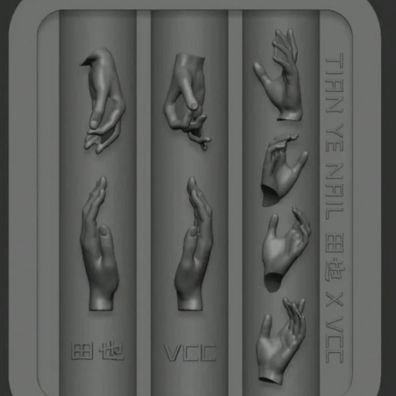 1 Stück Fatima's Hand Nail Art Form, 3D-transparente Silikonform für DIY-Nageldekoration und künstlerischen Schmuck – Detail 5
