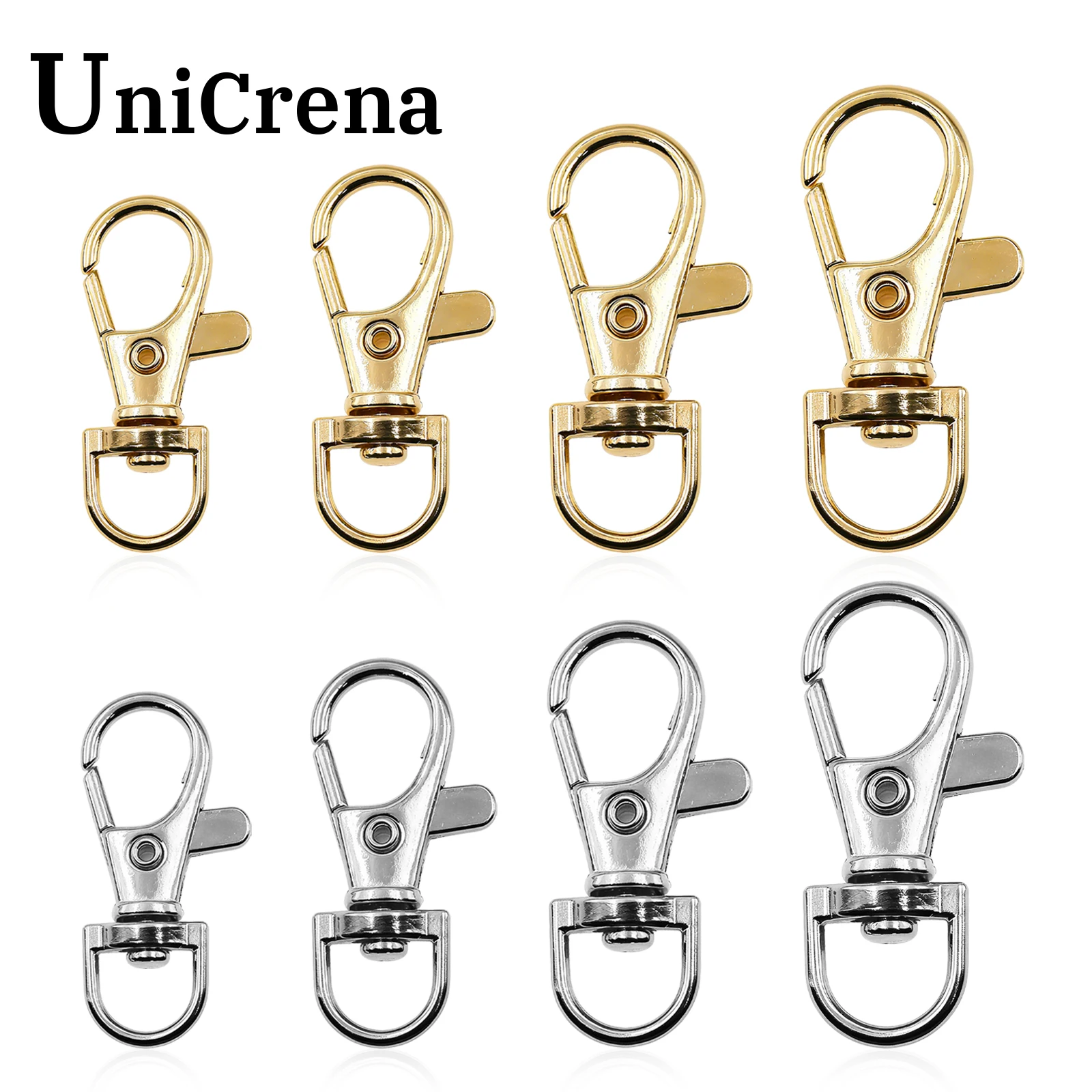 

UniCrena Swivel Snap Hooks Lobster Claw Clasps Key Rings Jewelry Making Clasps Keychain, Lanyard, Dog Tags, DIY Crafts Supplies